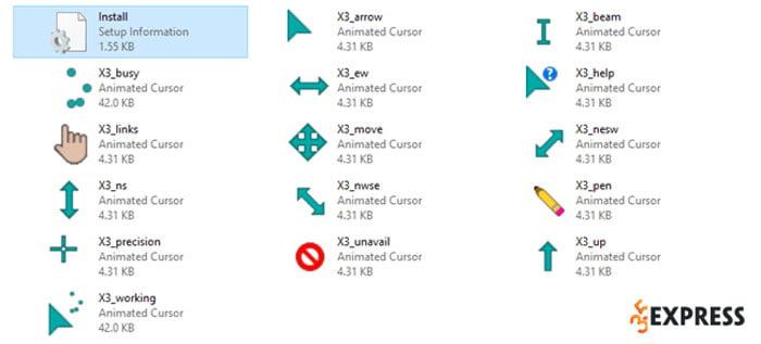 Bộ con trỏ chuột Metro X Cursor Set đầy màu sắc