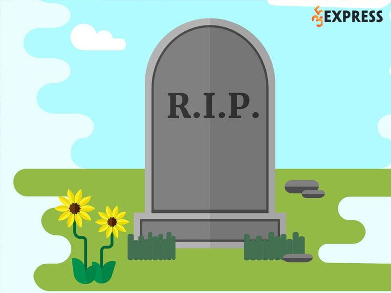 Hình ảnh minh họa bia mộ với dòng chữ RIP