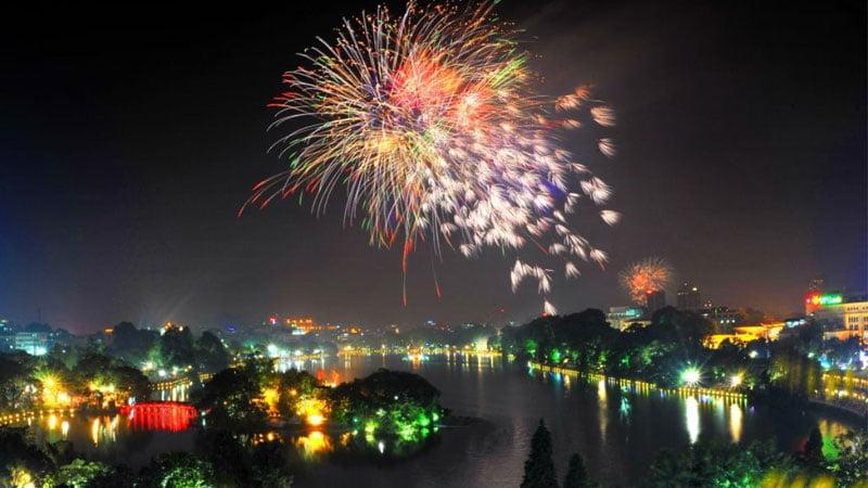 Pháo hoa Tết Dương lịch tại Hà Nội