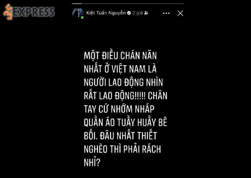 Story gây tranh cãi của Kye Nguyễn trên mạng xã hội
