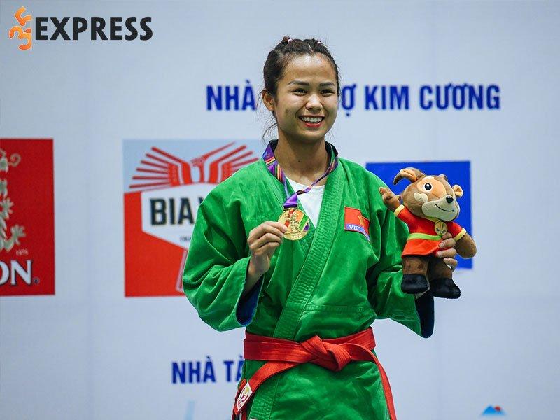 VĐV Tô Thị Trang trong trang phục thi đấu Kurash